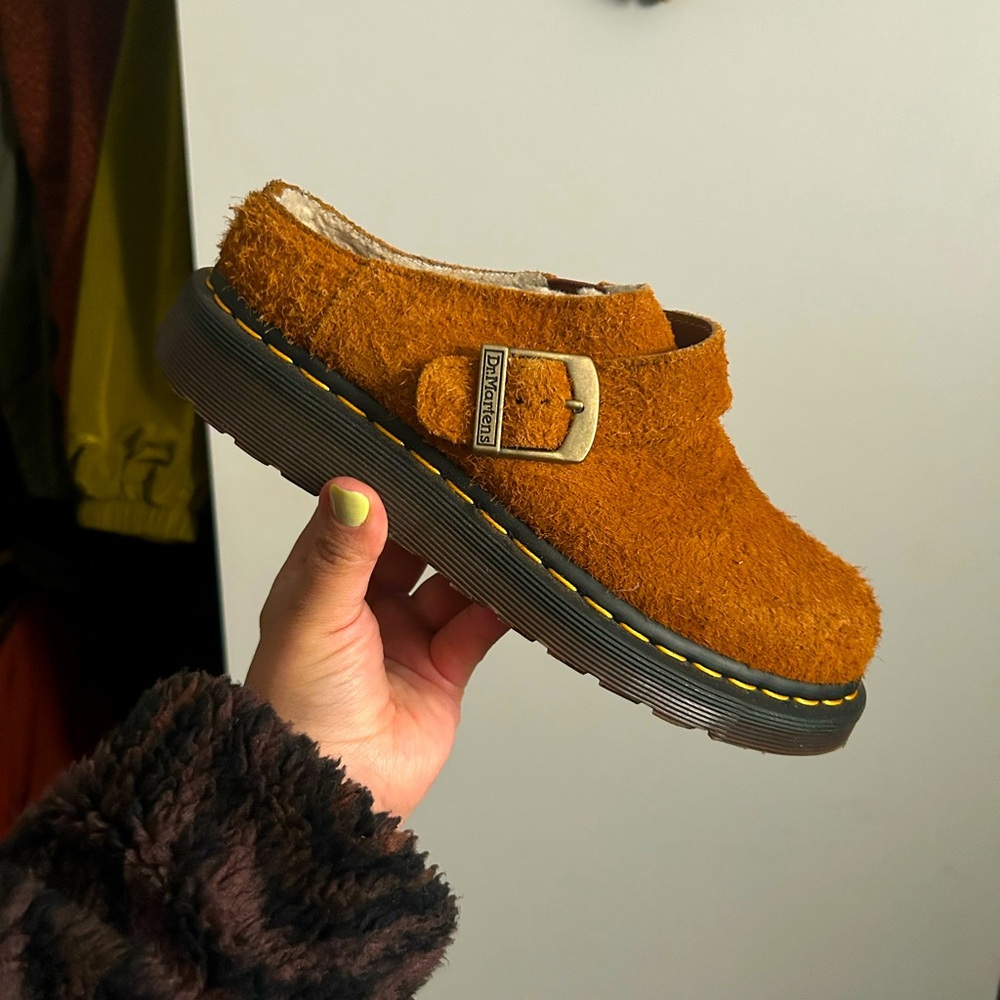 Dr. Martens Brown Suede Isham Slingback Clogs